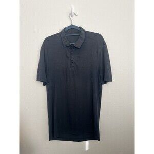 Lululemon Evolution Polo Golf Shirt Mens M Dark Blue Performance Short Sleeve